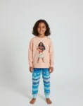 Disney Moana Kids’ Pink & Blue Tribal Print Long Sleeve PJ Set