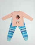 Disney Moana Kids’ Pink & Blue Tribal Print Long Sleeve PJ Set